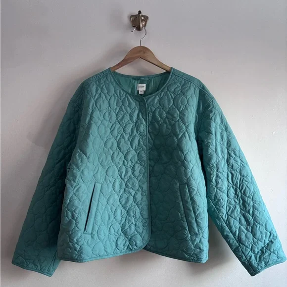 J. Crew Seafoam Quilted Puffer Jacket - Picture 2 of 7